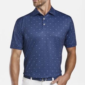 Peter Millar Summer Comfort Golf Polo Skull Print Seeing Double Jersey Sz XL
